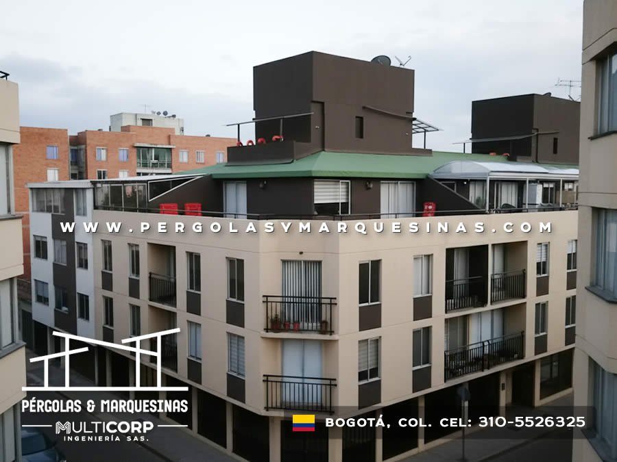 Techo para cubierta metálica en terraza de edificio residencial en Bogotá, Colombia. Multicorp Ingeniería SAS. Techo para cubierta metálica en terraza de edificio residencial en Bogotá, Colombia. Multicorp Ingeniería SAS.