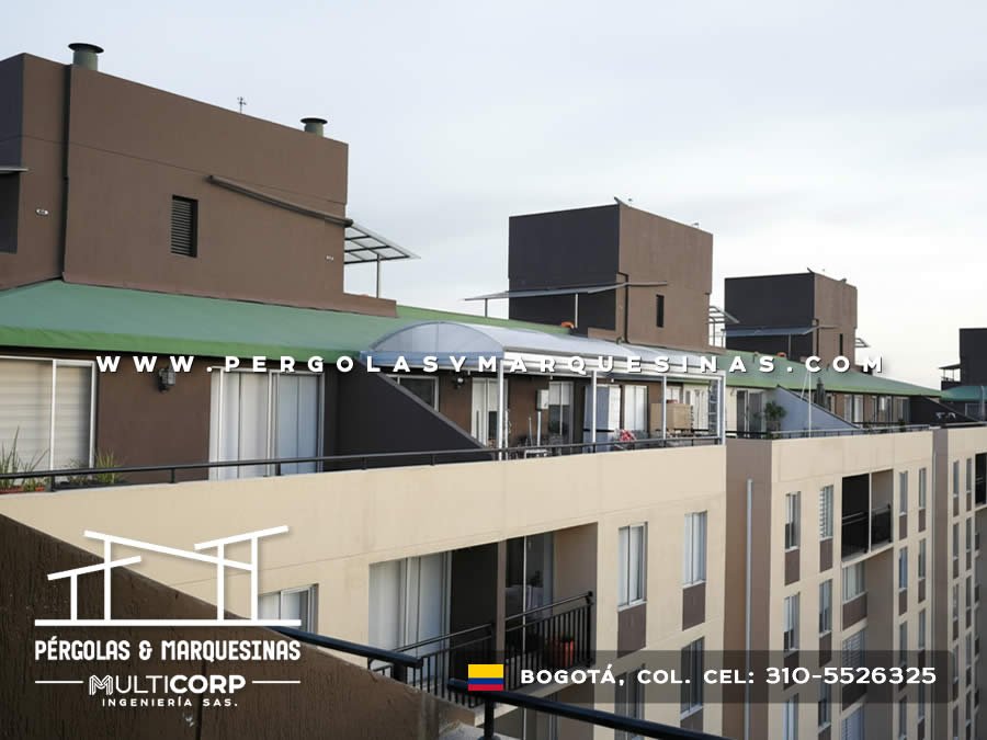 Marquesinas metálicas para terrazas de edificio residencial en Bogotá, Colombia. Multicorp Ingeniería SAS. Marquesinas metálicas para terrazas de edificio residencial en Bogotá, Colombia. Multicorp Ingeniería SAS.