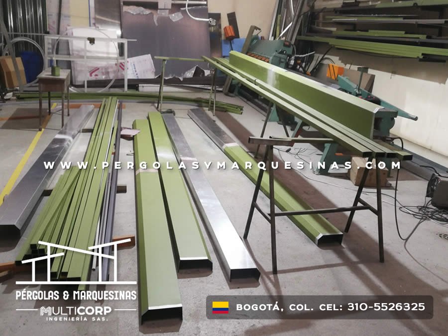 Fabricacion en taller de perfiles metalicos verdes y galvanizados para pergolas y estructuras en Bogotá, Colombia. Multicorp Ingeniería SAS. Fabricacion en taller de perfiles metalicos verdes y galvanizados para pergolas y estructuras en Bogotá, Colombia. Multicorp Ingeniería SAS.