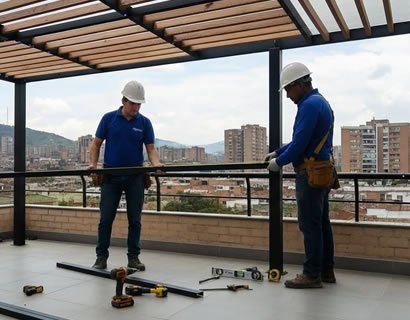 Equipo profesional y personal técnico garantizado para pérgolas y marquesinas en Bogotá, Colombia. Multicorp Ingeniería SAS.